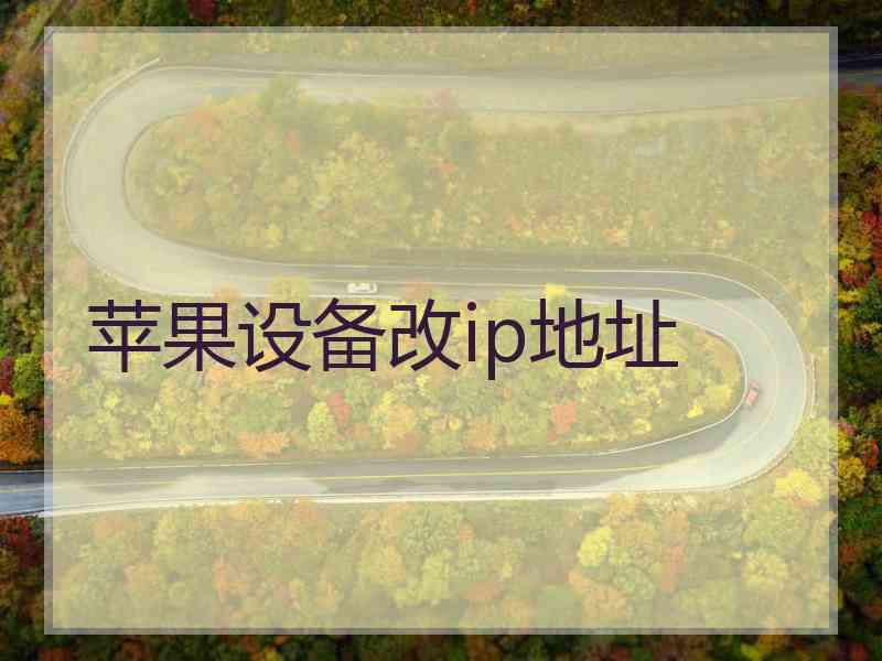 苹果设备改ip地址