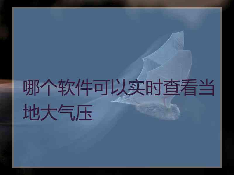 哪个软件可以实时查看当地大气压