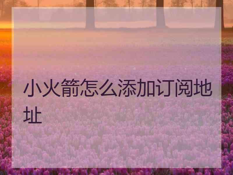 小火箭怎么添加订阅地址