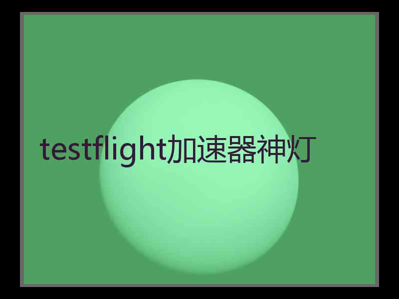 testflight加速器神灯