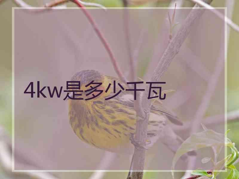 4kw是多少千瓦