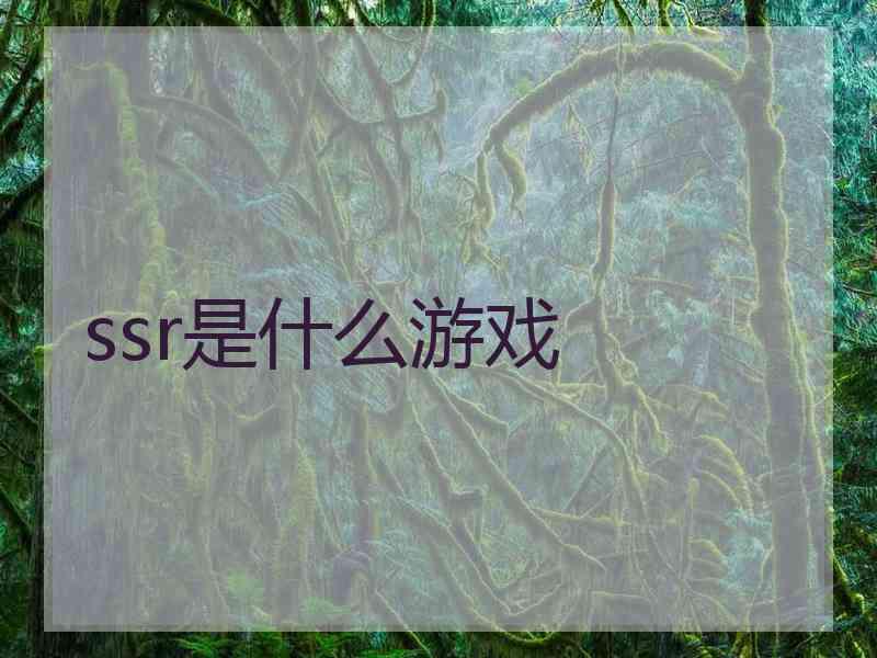 ssr是什么游戏