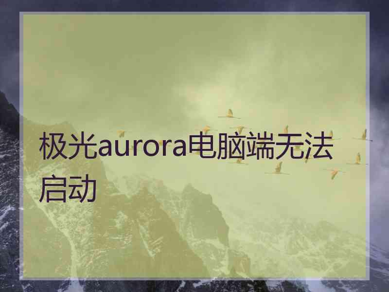 极光aurora电脑端无法启动