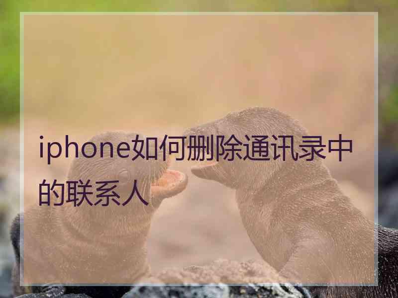 iphone如何删除通讯录中的联系人