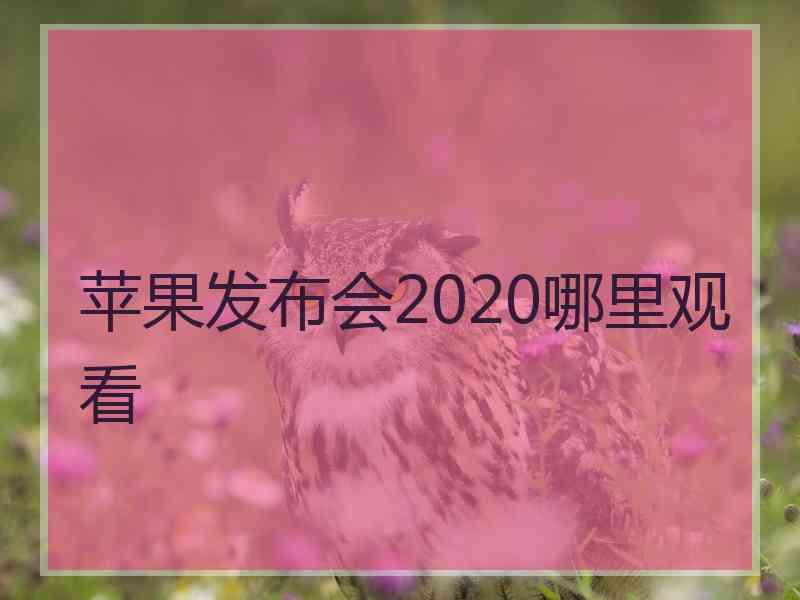 苹果发布会2020哪里观看