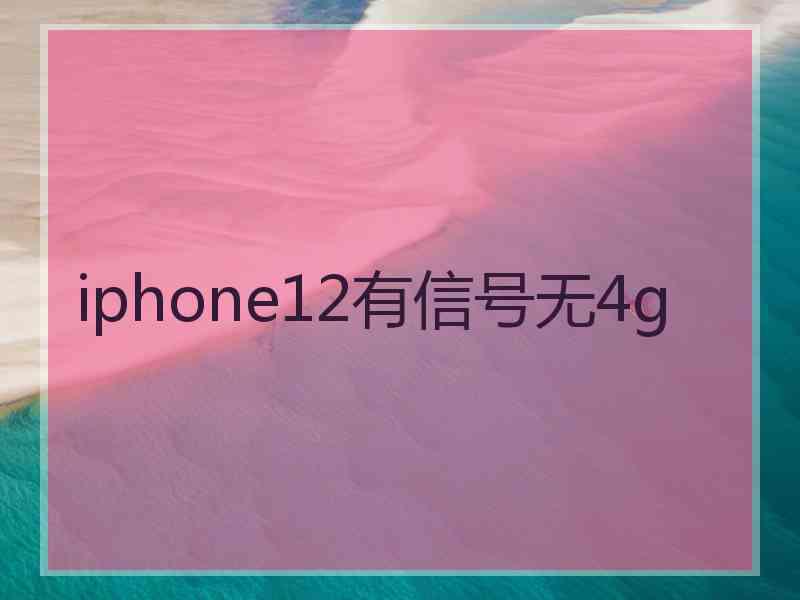 iphone12有信号无4g