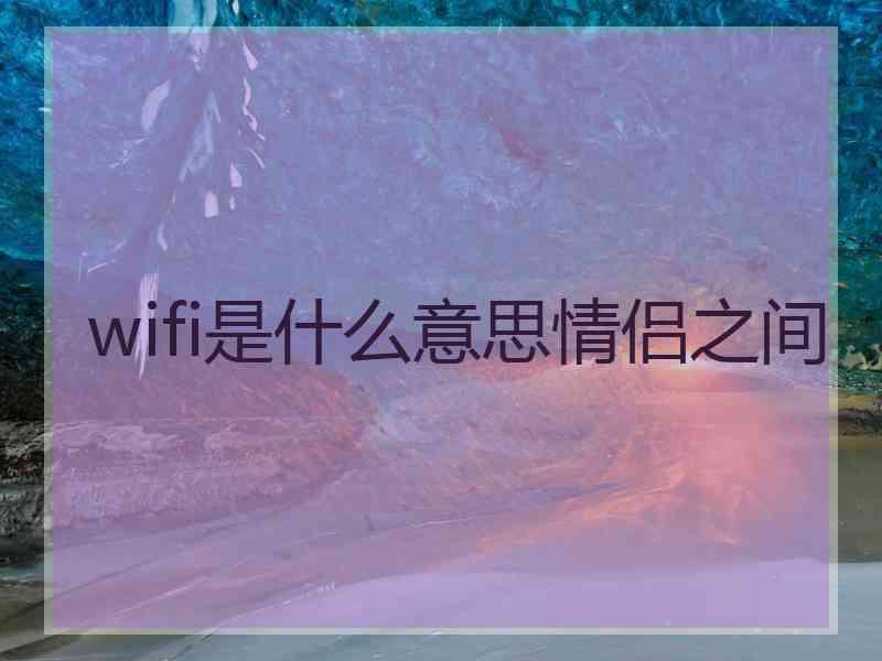 wifi是什么意思情侣之间