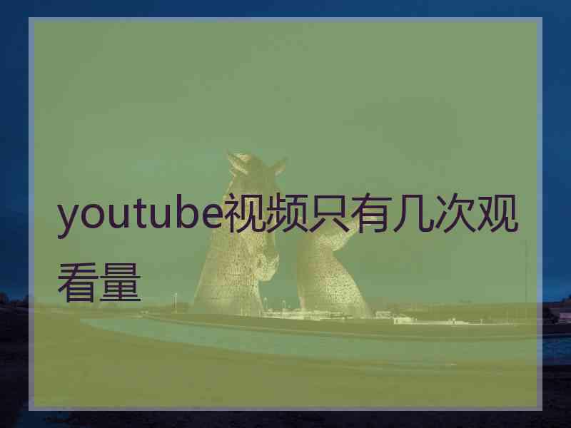 youtube视频只有几次观看量