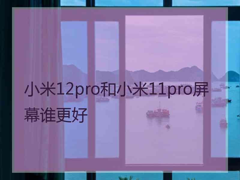 小米12pro和小米11pro屏幕谁更好