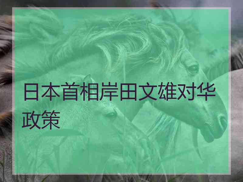 日本首相岸田文雄对华政策