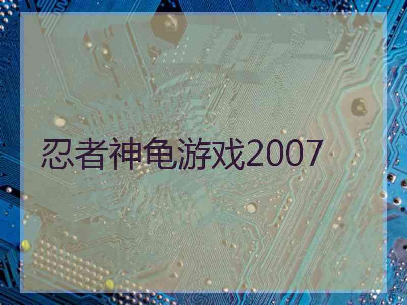 忍者神龟游戏2007