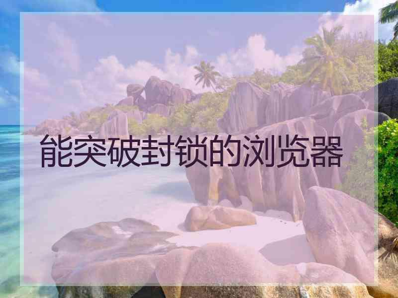 能突破封锁的浏览器