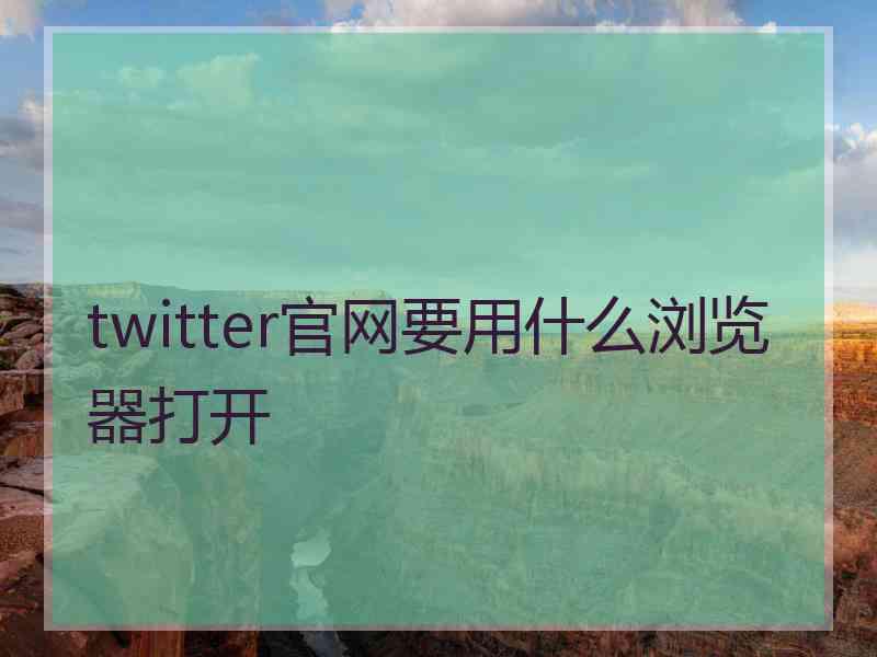 twitter官网要用什么浏览器打开