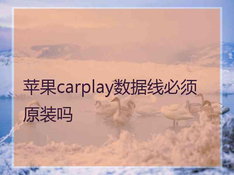 苹果carplay数据线必须原装吗