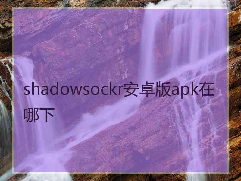 shadowsockr安卓版apk在哪下