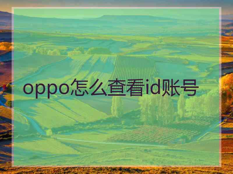 oppo怎么查看id账号