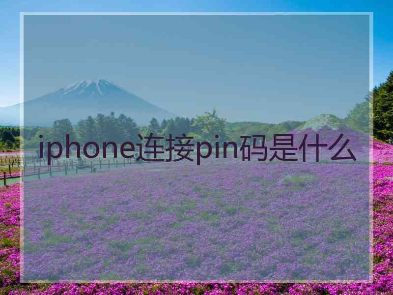 iphone连接pin码是什么