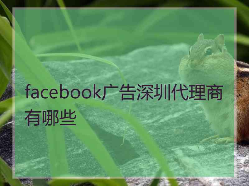 facebook广告深圳代理商有哪些