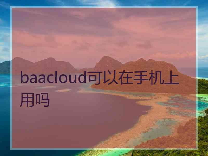 baacloud可以在手机上用吗