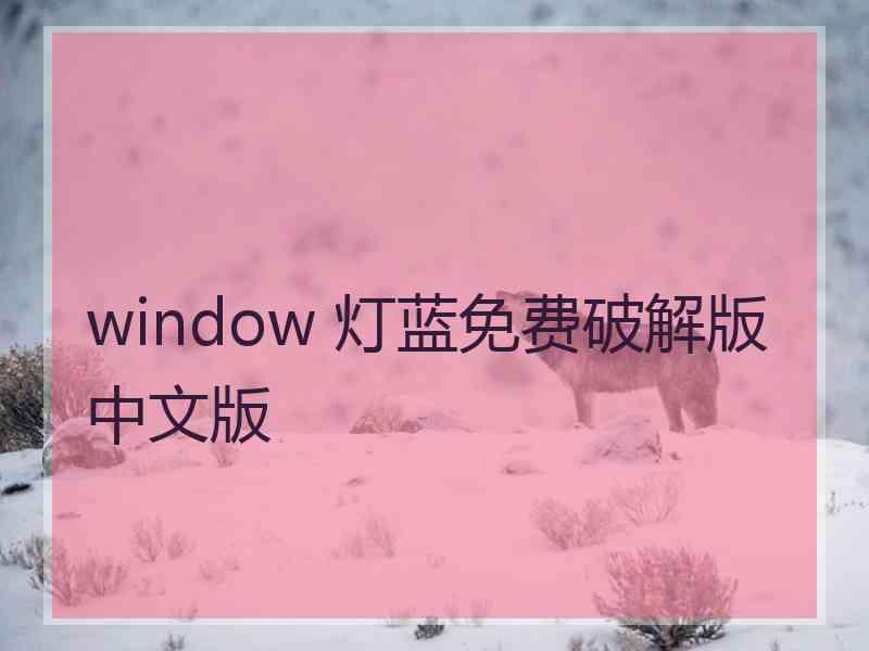 window 灯蓝免费破解版中文版