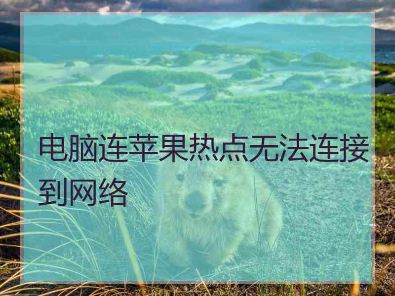 电脑连苹果热点无法连接到网络