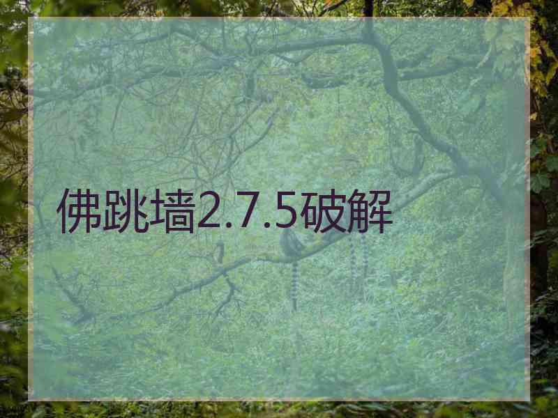 佛跳墙2.7.5破解