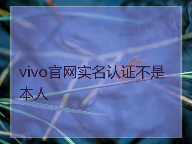 vivo官网实名认证不是本人