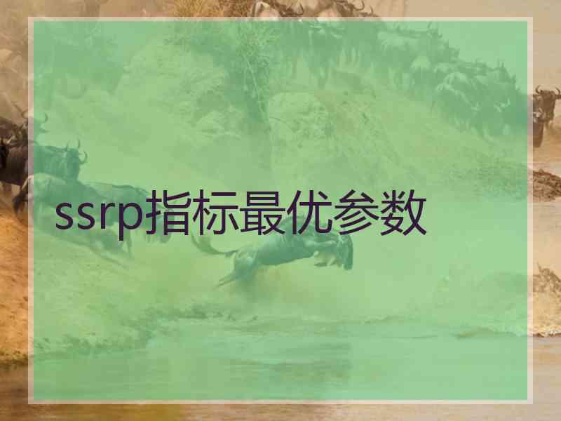 ssrp指标最优参数