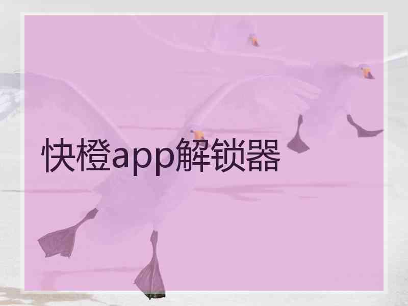 快橙app解锁器