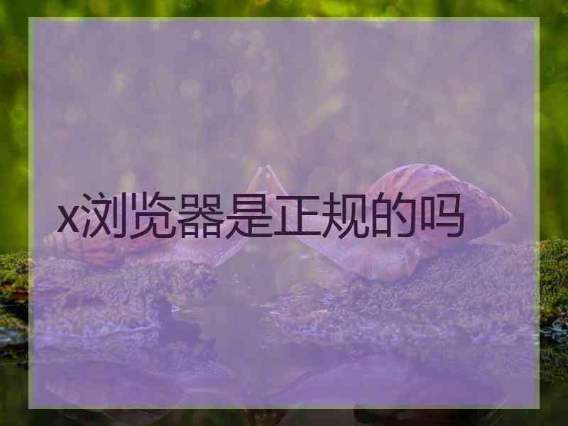 x浏览器是正规的吗