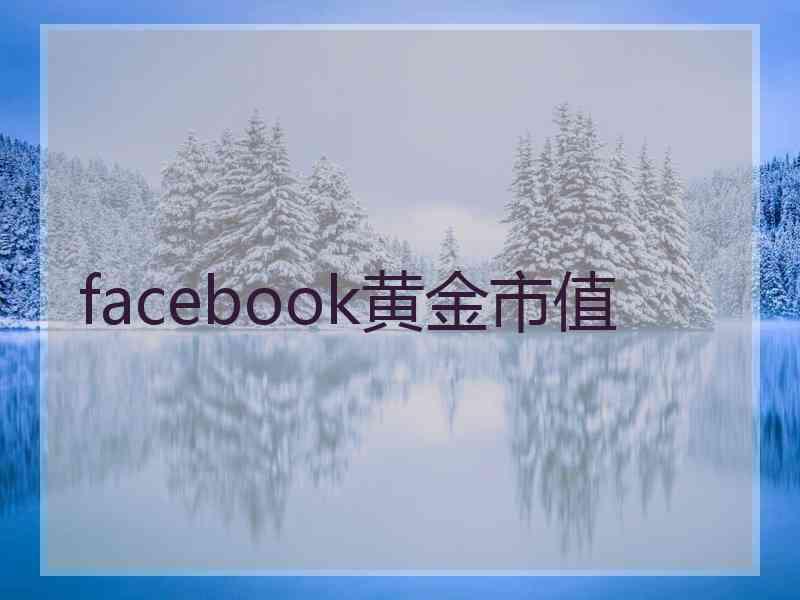 facebook黄金市值