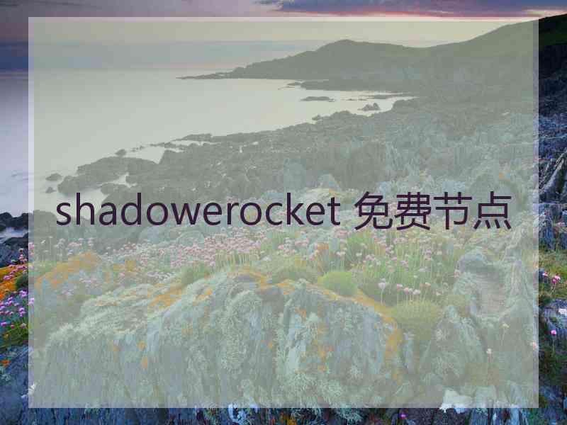 shadowerocket 免费节点