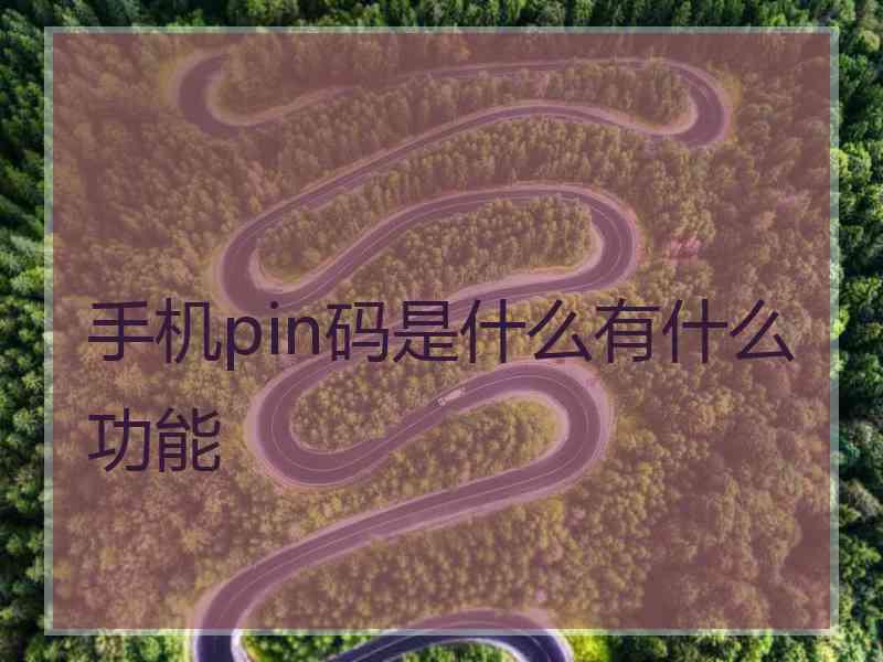 手机pin码是什么有什么功能