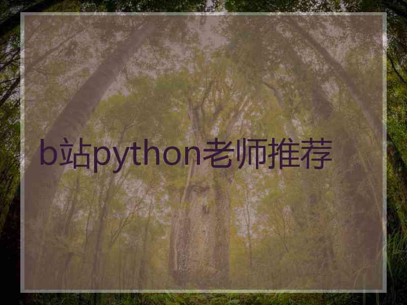 b站python老师推荐