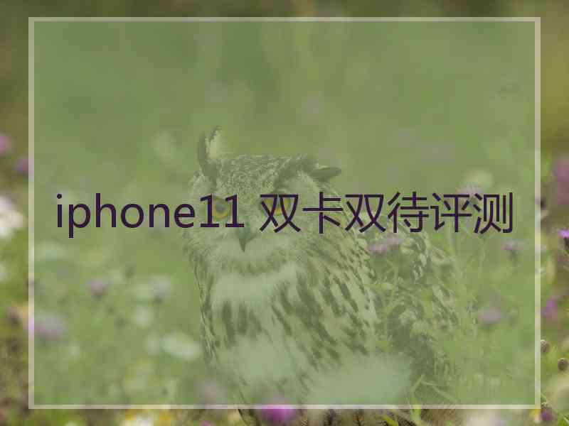 iphone11 双卡双待评测