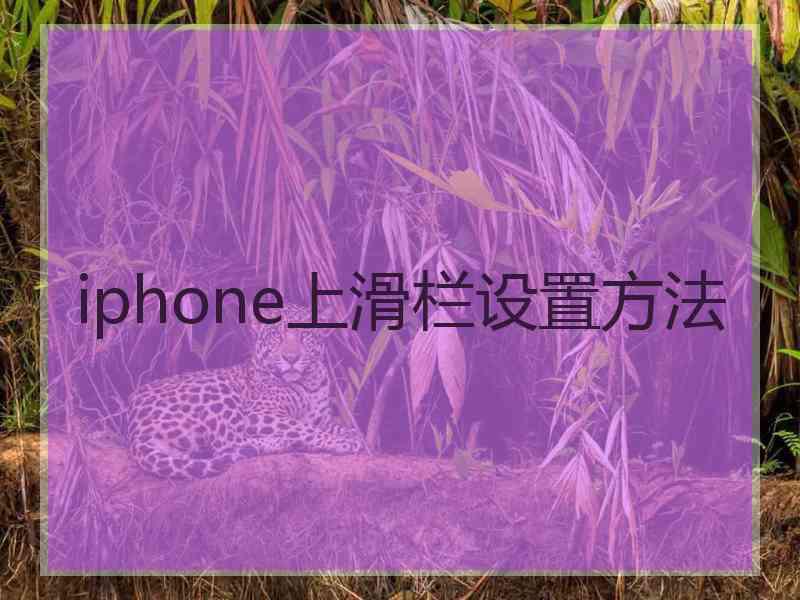 iphone上滑栏设置方法