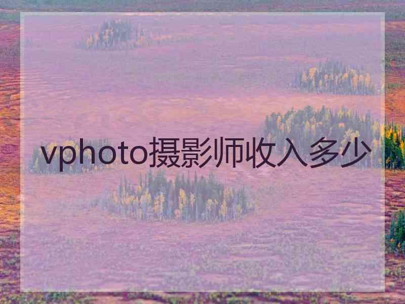 vphoto摄影师收入多少