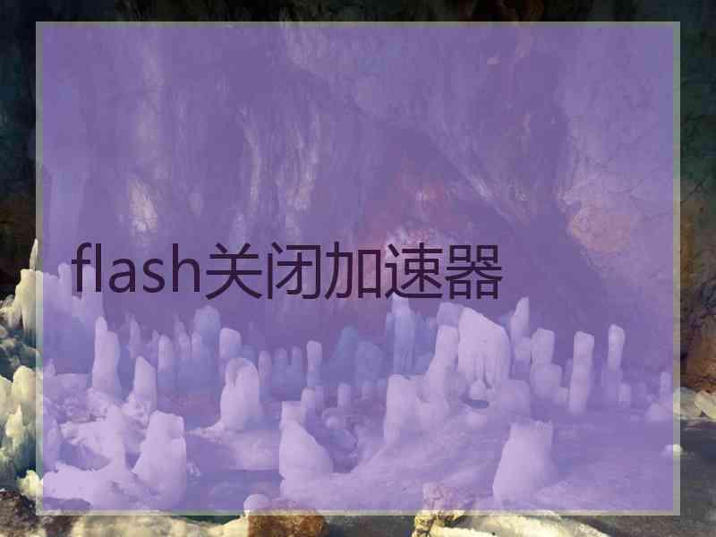 flash关闭加速器