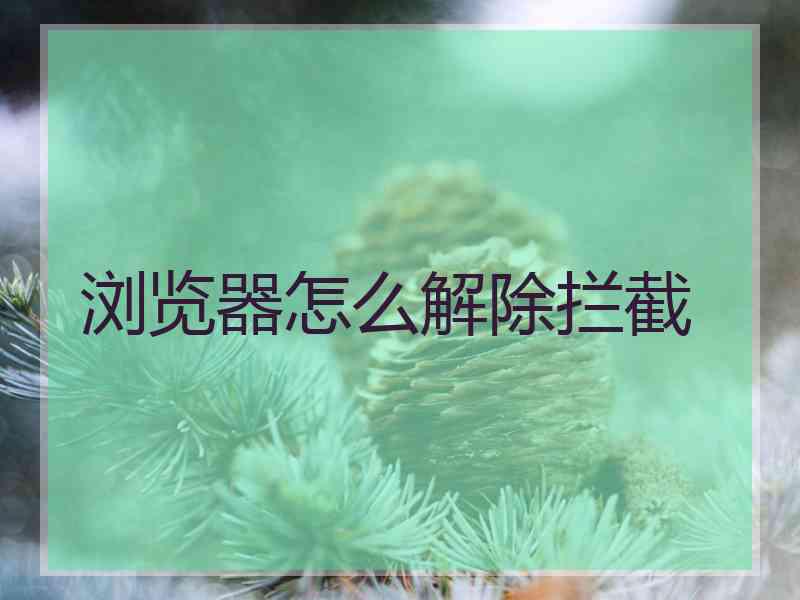 浏览器怎么解除拦截