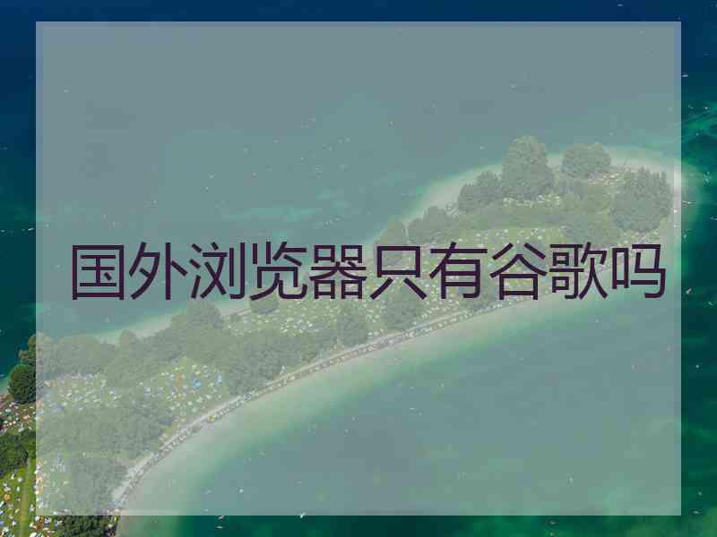 国外浏览器只有谷歌吗