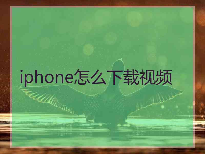 iphone怎么下载视频