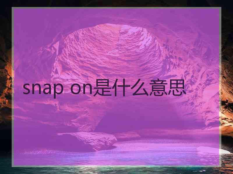 snap on是什么意思