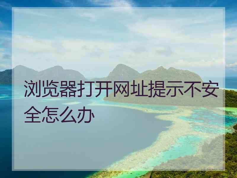 浏览器打开网址提示不安全怎么办