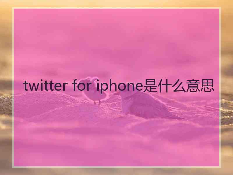 twitter for iphone是什么意思