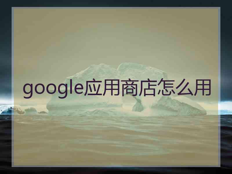 google应用商店怎么用