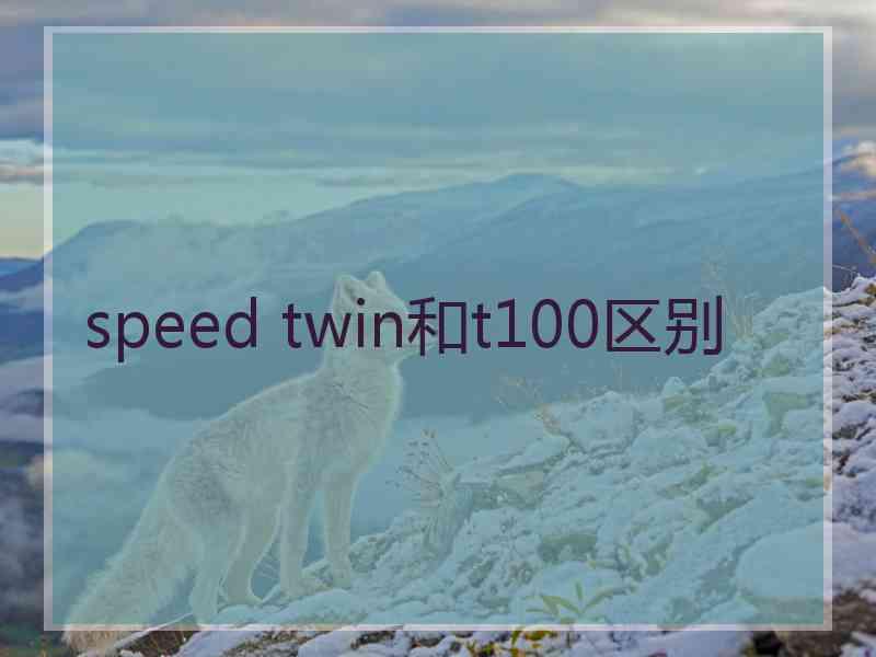 speed twin和t100区别