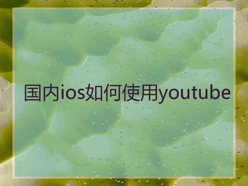 国内ios如何使用youtube