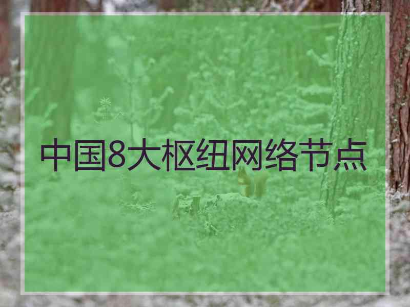 中国8大枢纽网络节点