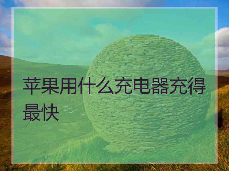 苹果用什么充电器充得最快