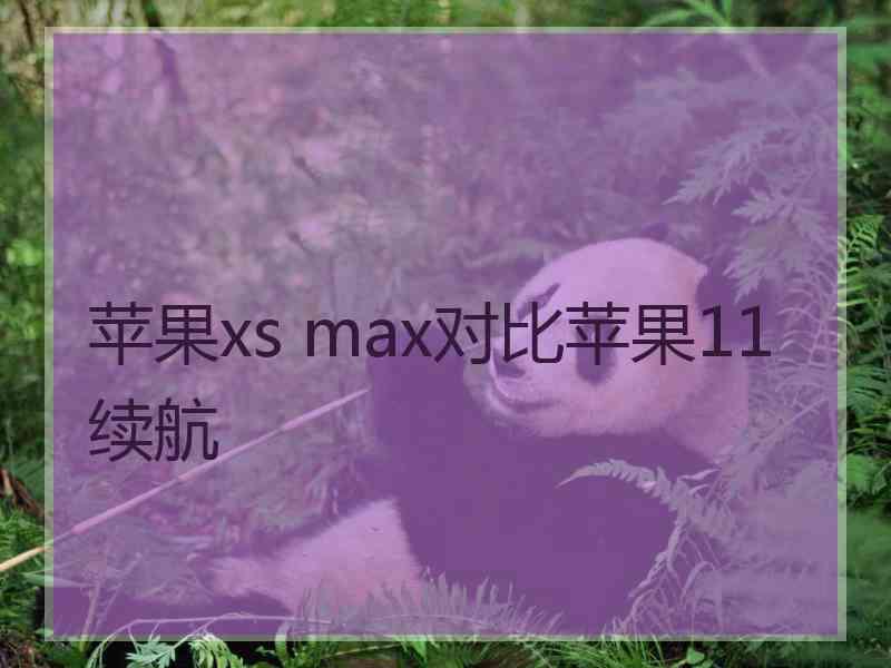 苹果xs max对比苹果11续航